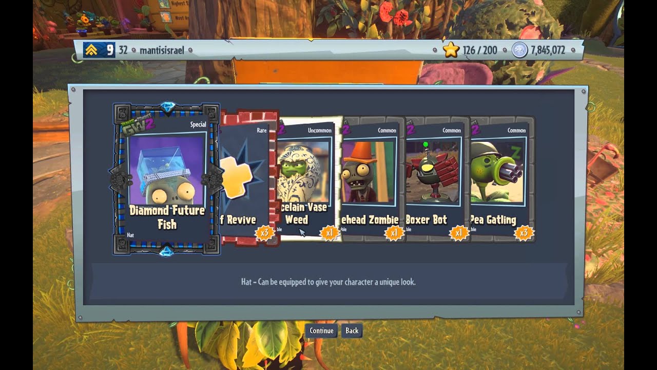 PvzGW2 - once you pass 5000~ sticker book items packs start giving 90% consumables