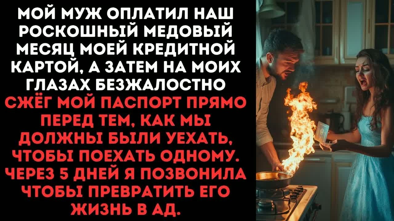 Мой муж оплатил наш медовый месяц моей кредитной картой, а затем безжалостно сжёг мой паспорт...