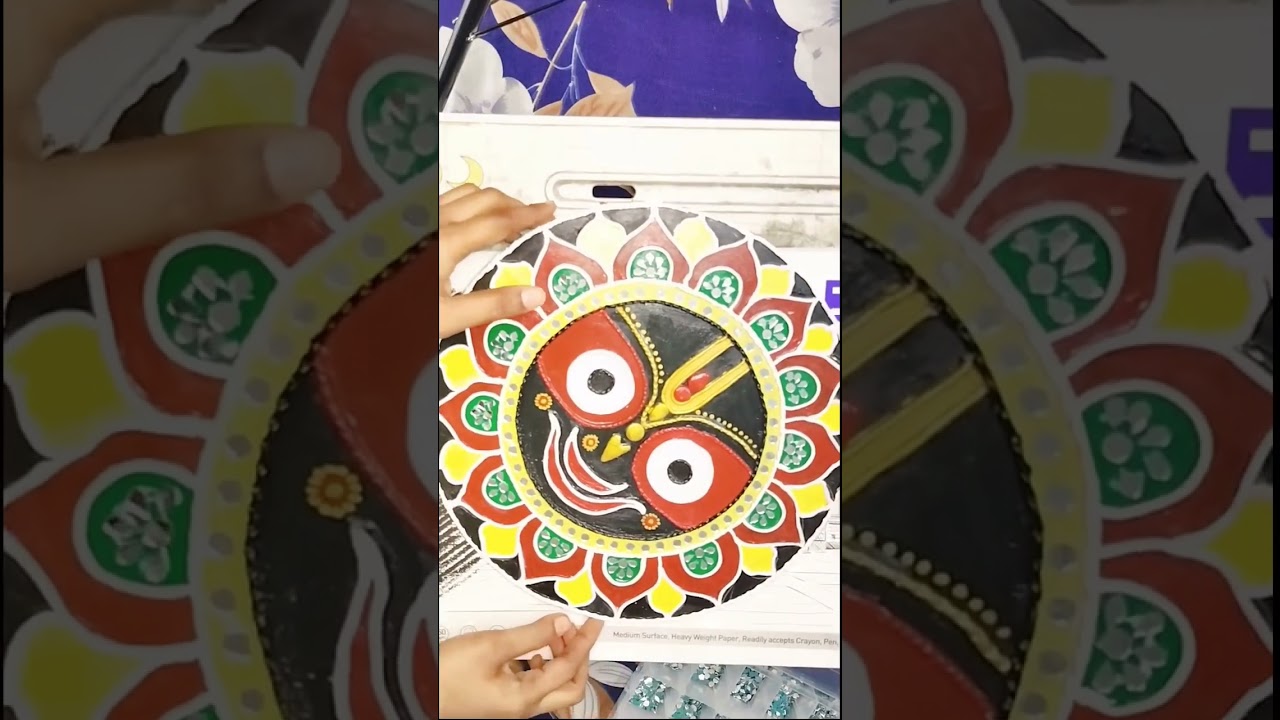 #💫beautiful sri  jagannath ji 🙏 lippan art work🖌️🎨❤️#made by me 🧿#hows it 😃#likesharesubscribe👍🆕➡️💗