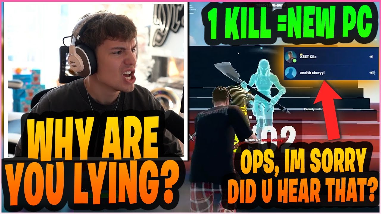 CLIX 1v1s A PRO PLAYER For A NEW PC & SHOCKED When He CAUGHT Him LYING! (Fortnite Moments)