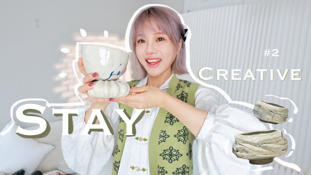 Vlog🎨How I stay creative and motivated🇺🇸Making a teabowl, Pottery Class 画画，陶艺课做日式茶碗