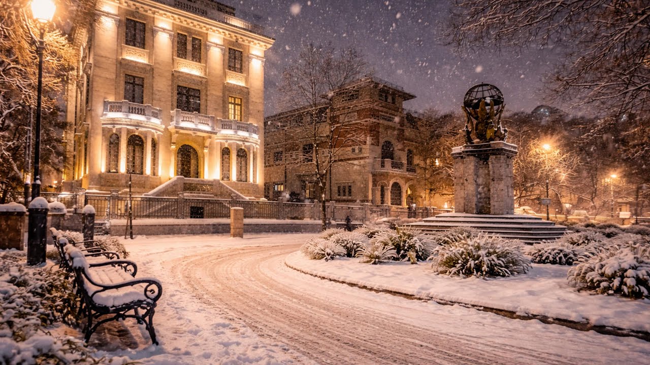 Bucharest’s Richest Neighborhood ❄️ Dorobanti Snow Walking Tour 4K