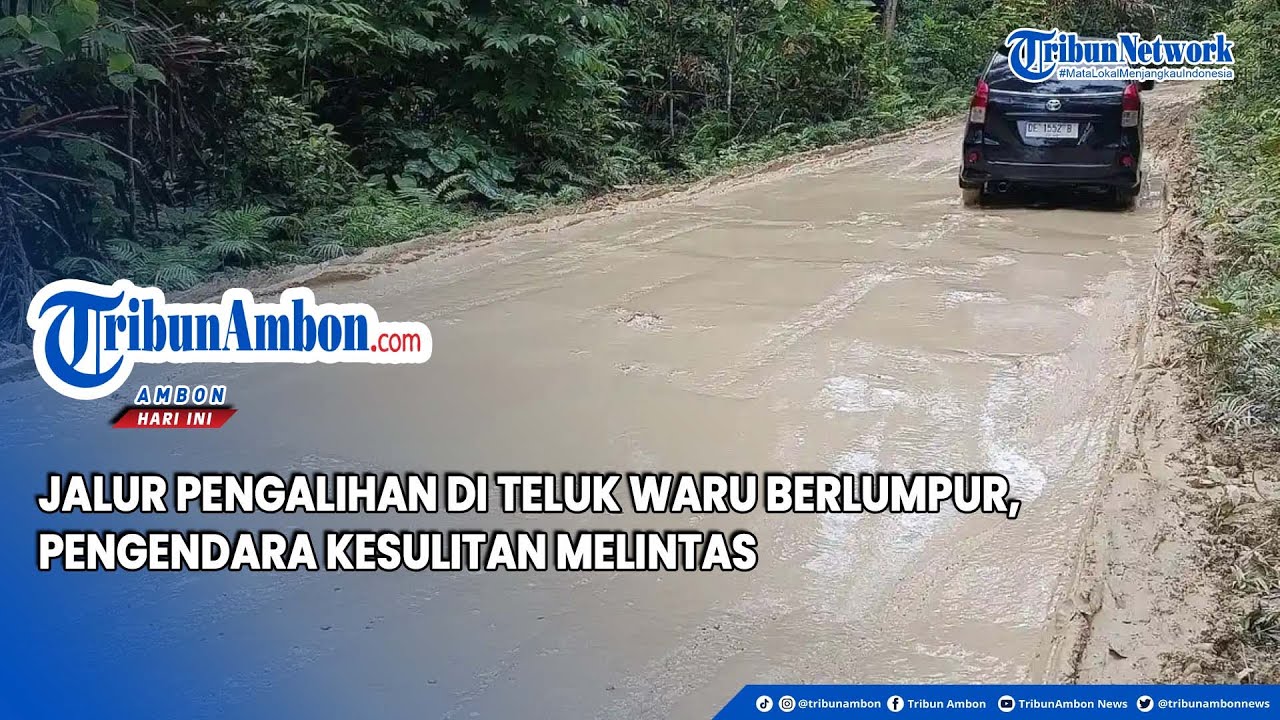 Jalur Pengalihan di Teluk Waru Berlumpur, Pengendara Kesulitan Melintas