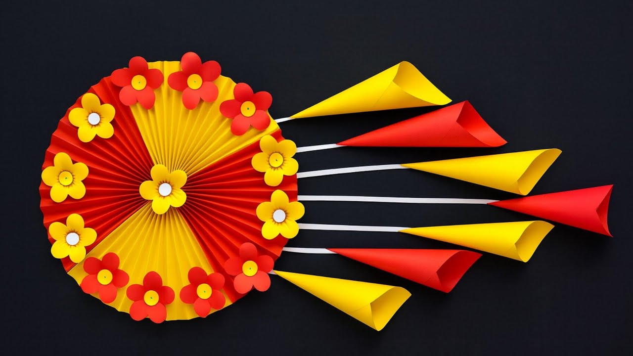 Beautiful flower 🌷🌷 wall hanging #diy #craft #youtubevideo 