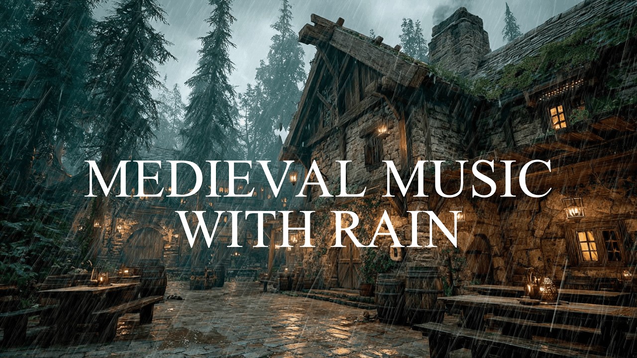 Gentle Medieval Instrumental with Rain | Sleep, Relax & Unwind
