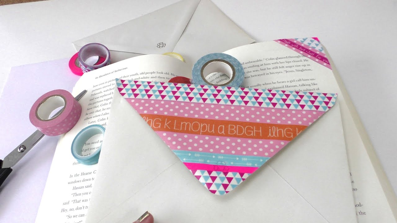 Washitape Lesezeichen und Briefumschlag - 2 DIY Ideen - Deko Bookmark - einfach und schnell
