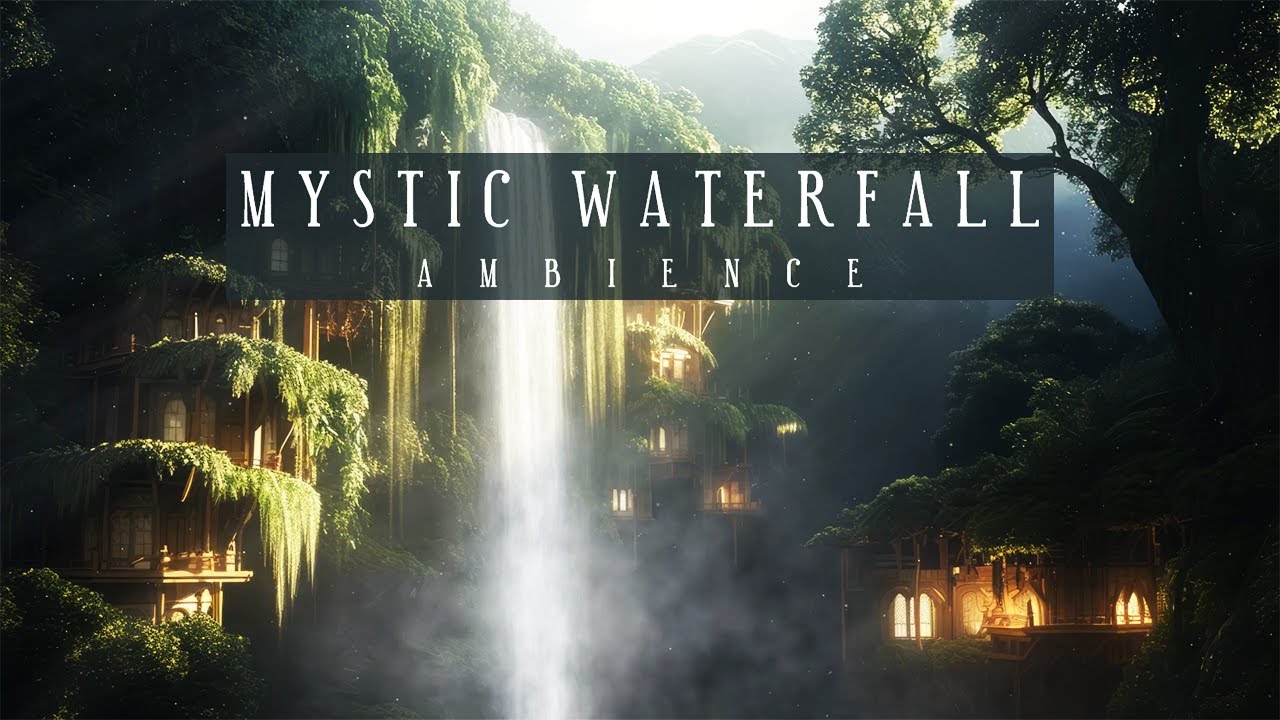 Mystic Waterfall Ambience 🌊✨ | Relaxing Fantasy Music & Waterfall Sounds for Deep Focus & Relaxation