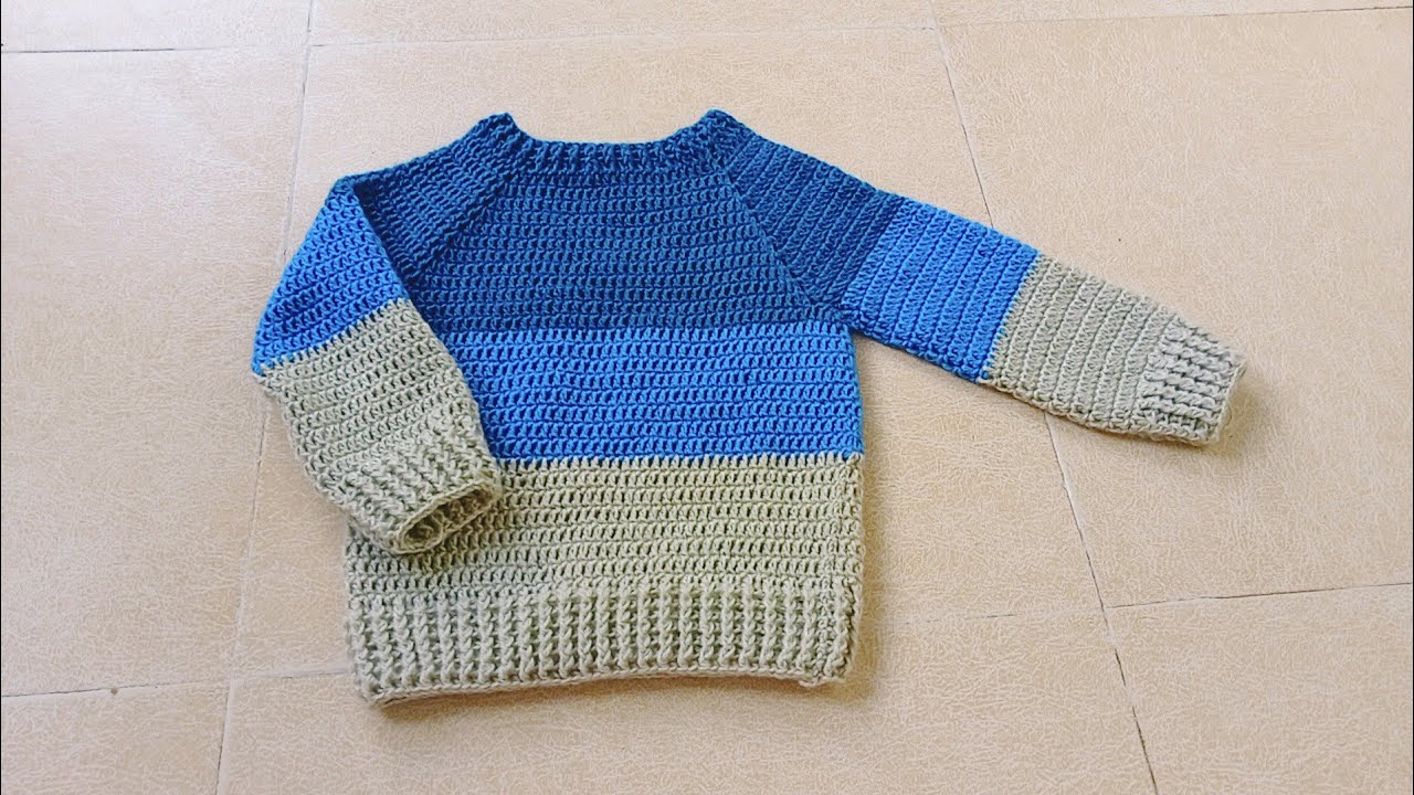 easy full sleeves crochet sweater for 4 year old (subtitles available)