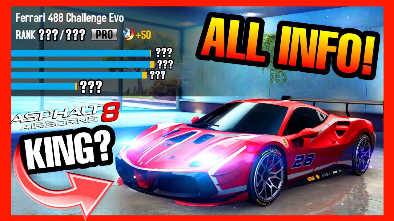 NEW CLASS B KING?!?| Asphalt 8 Ferrari 488 Challenge Evo Official Pro Stats & Festival Info