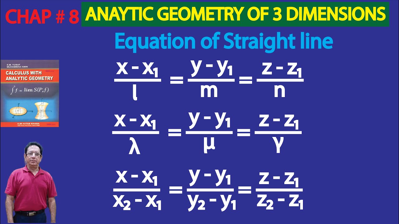 Ch# 8|Equation of straight line |Calculus & Analytic Geometry by SM Yusuf Lec 9 in Hindi/Urdu