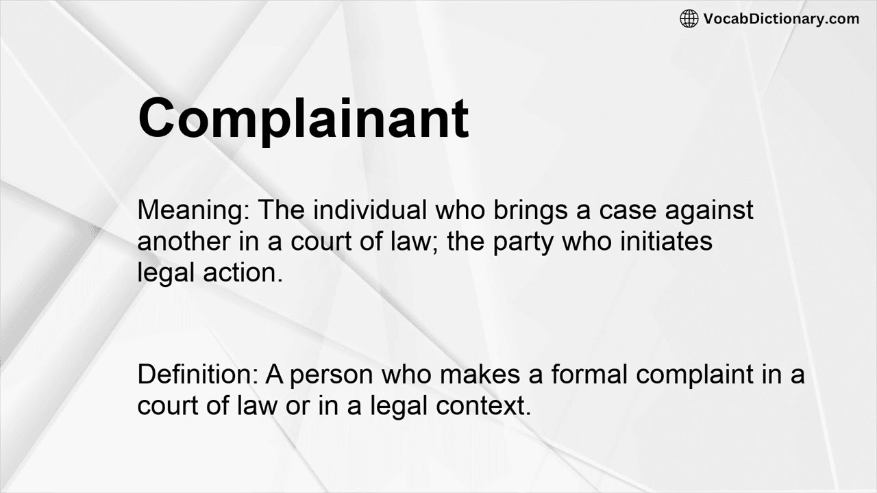 Complainant Meaning