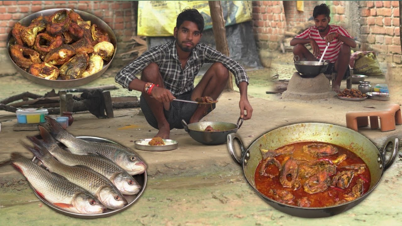 Desi tarike se bnaye rohu fish ka recipe/Traditional style fish curry/village style rohu fish curry