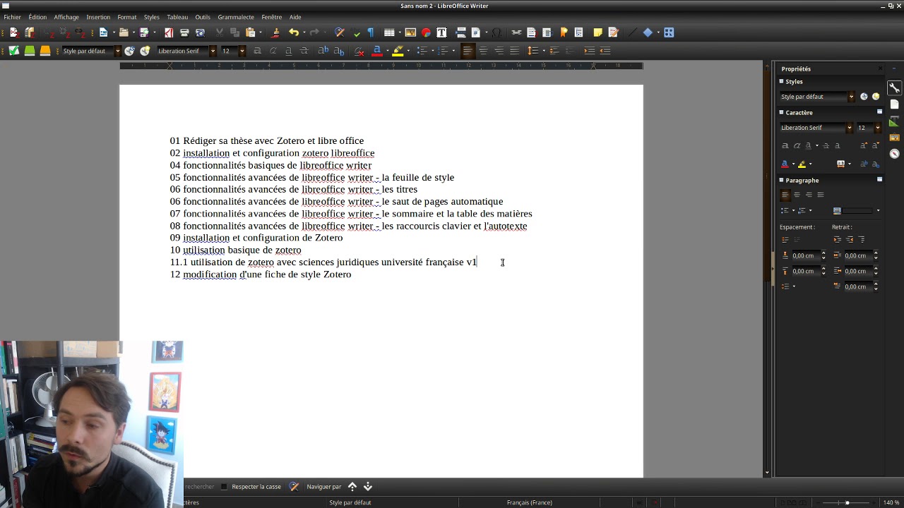 Rédiger une thèse en droit avec Zotero et LibreOffice