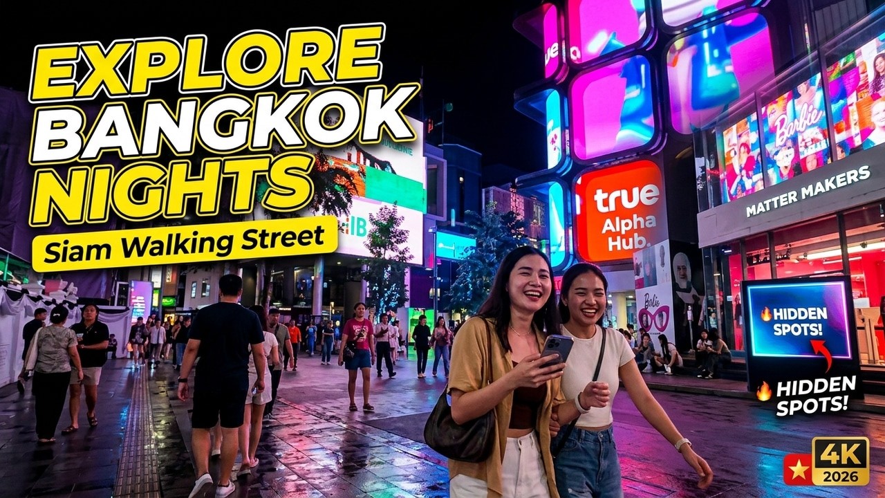[4K HDR] Bangkok Downtown 🔥 Siam Walking Street walking Tour 2026