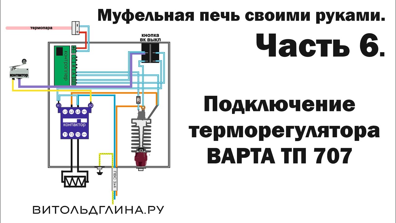 Муфельная печь своими руками. Часть 6. Подключение терморегулятора Варта ТП 707.