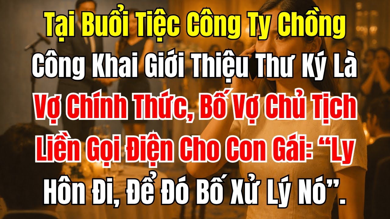 Câu Chuyện Gia Đình: Tiệc Công Ty, Chồng Giới Thiệu Thư Ký Là Vợ – Bố Vợ Chủ Tịch Nói “Ly Hôn Đi!”