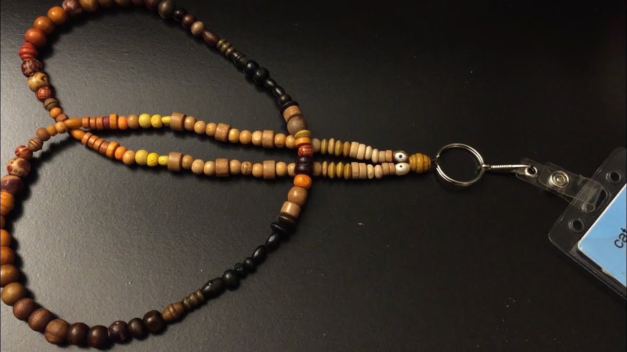 Lanyard (ID Lace) Beaded wood