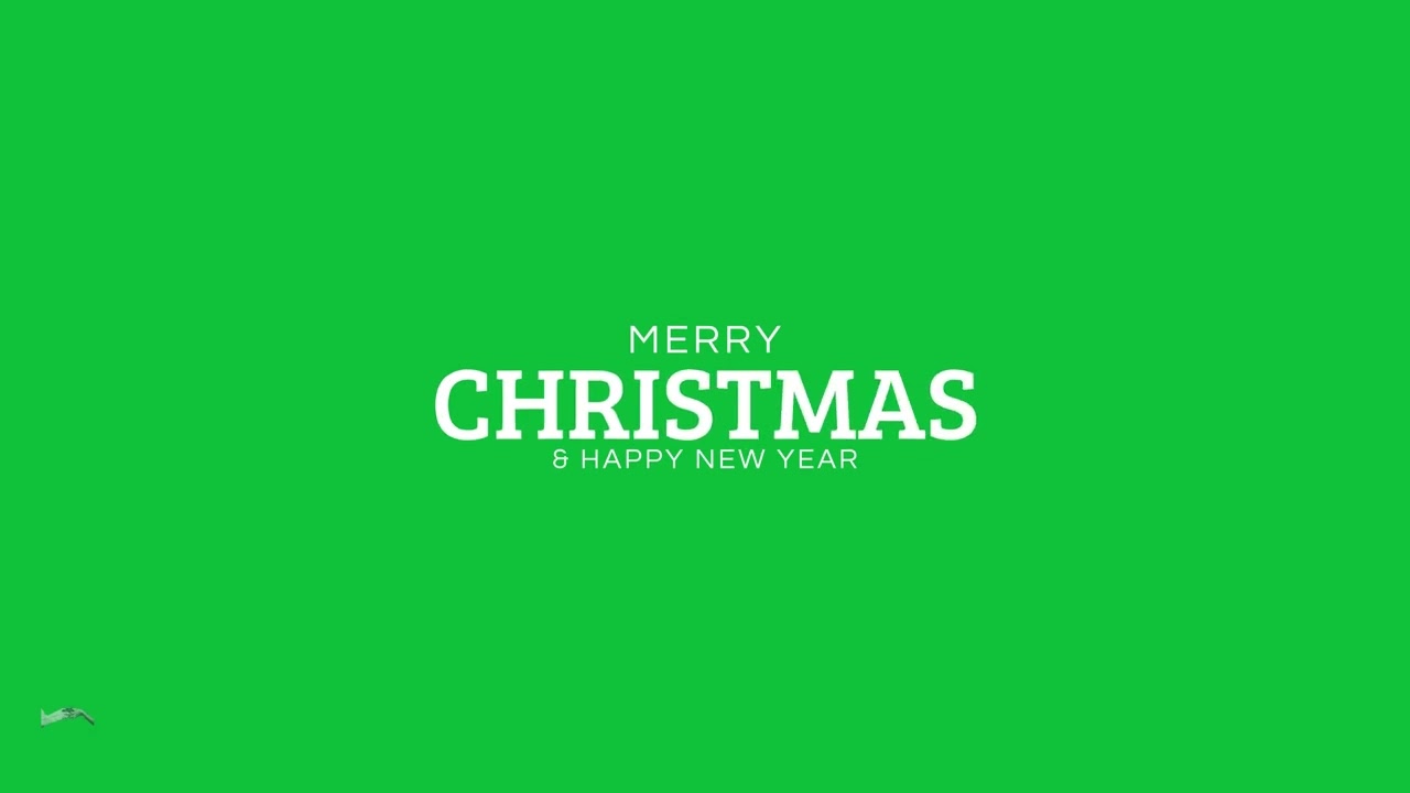 Merry Christmas and Happy New Year Text Typography Animation | Green Screen