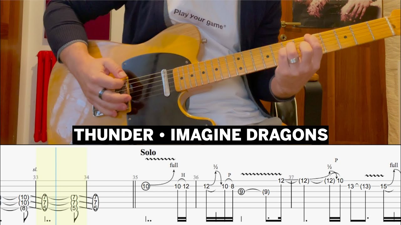 Thunder Imagine Dragons Cover • Guitar Tab • Tutorial • Lesson
