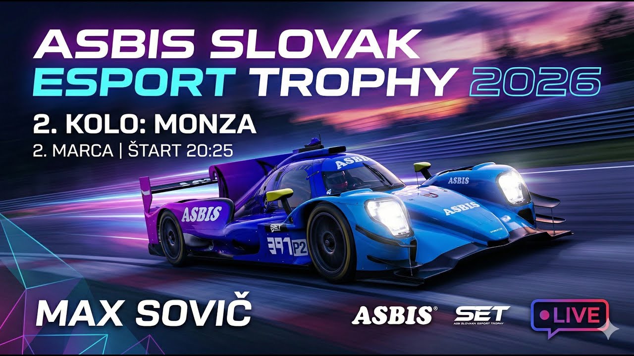 ASBIS Slovak Esport Trophy 2026 | 2. kolo: Monza (Taliansko) | Le Mans Ultimate