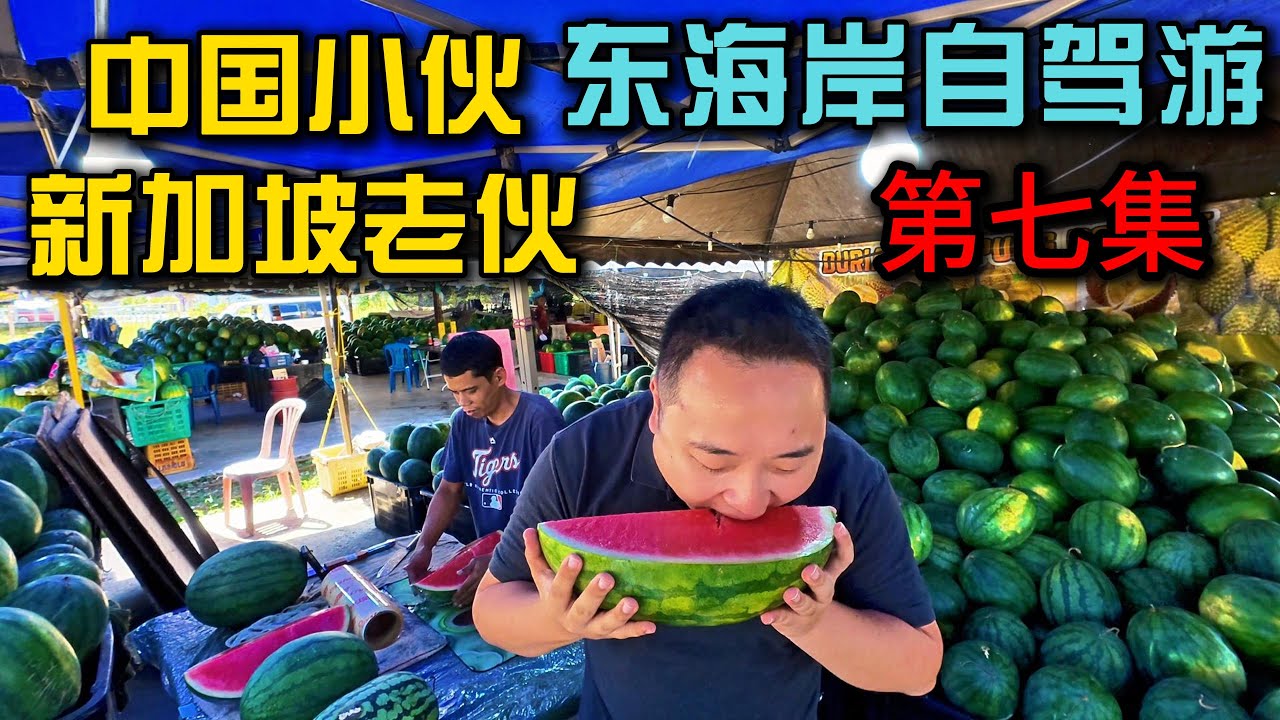 马来西亚东海岸自驾游·第7集》路边美食太惊艳，西瓜太便宜了抓起来直接吃，正式进入东海岸沿海地区开箱价值200马币的海景民宿