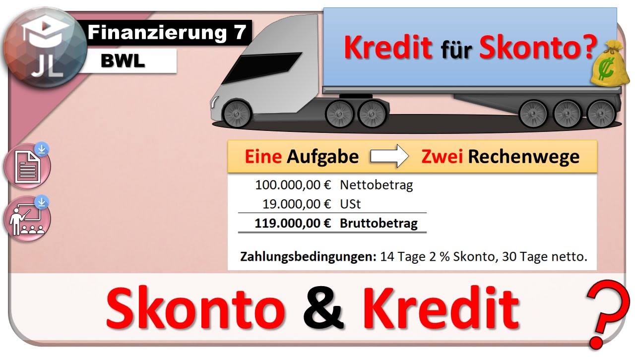Skonto und Kontokorrentkredit [AUSFÜHRLICHE Berechnung]