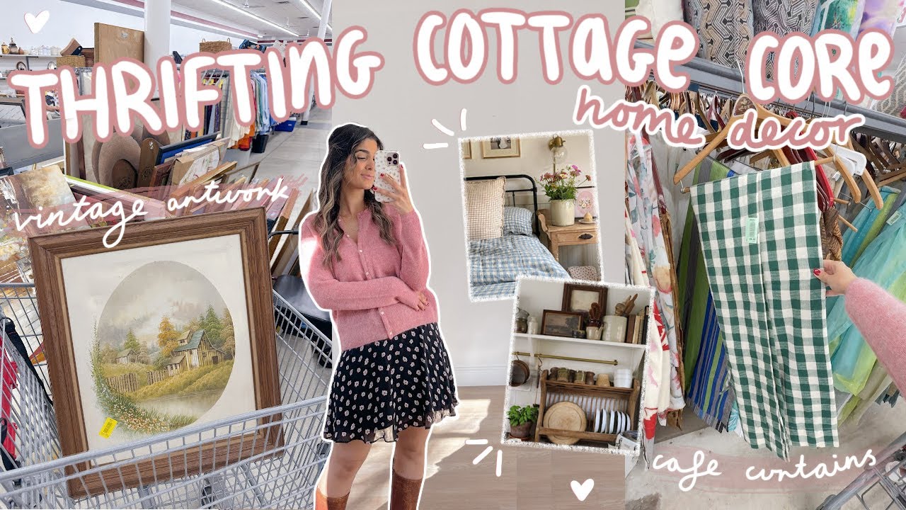 THRIFT WITH ME for COTTAGE CORE home decor 🌼 *the cozy home of your dreams*