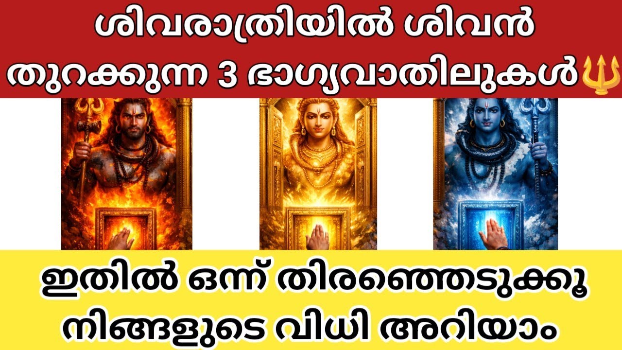 ശിവരാത്രിയിൽ ശിവൻ തുറക്കുന്ന 3 ഭാഗ്യവാതിലുകൾ 🔱 | ഇതിൽ ഒന്ന് തിരഞ്ഞെടുക്കൂ – നിങ്ങളുടെ വിധി അറിയാം