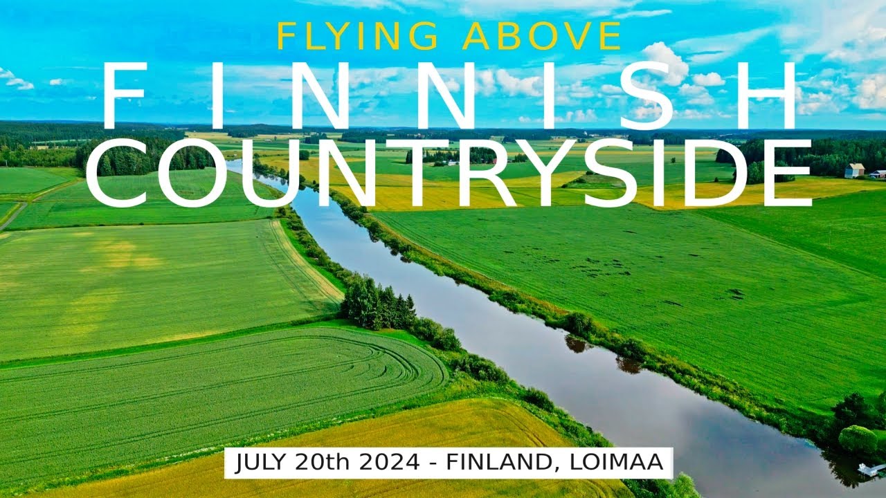 Relaxing Flying above Finnish Countryside, July 2024, Loimaa, Finland [4K] 