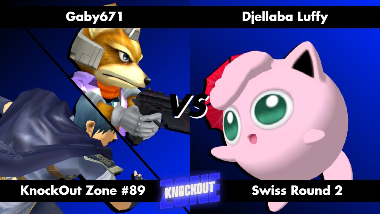 KnockOut Zone #89 - SSBM Swiss Round 2 - Gaby671 (Fox/Marth) vs Djellaba Luffy (Jigglypuff)
