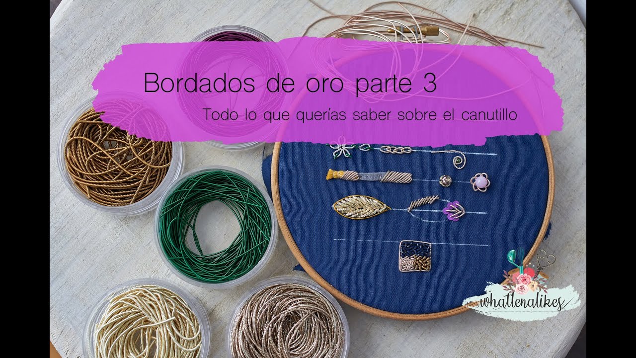 Bordados de oro parte 3, Como bordar con el canutillo, puntos básicos con alambre francés