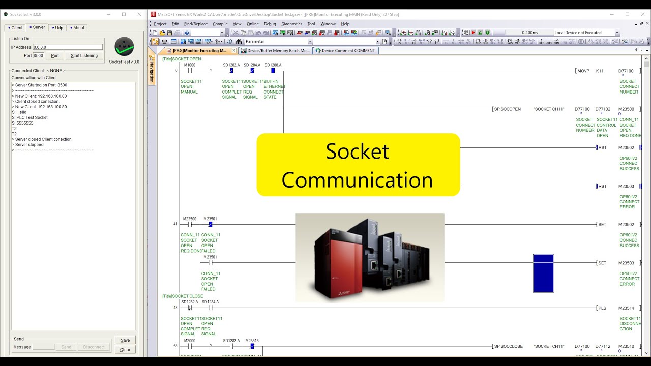 สอน PLC Mitsubishi - Socket Communication