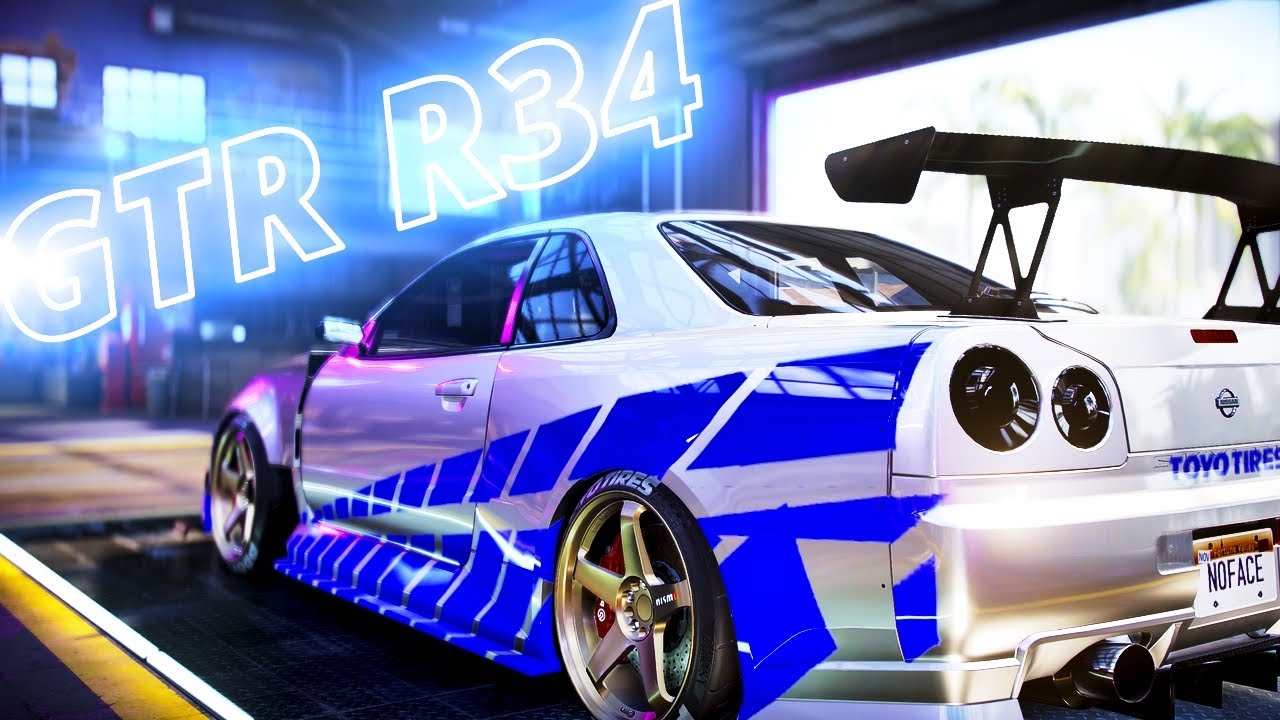 NISSAN SKYLINE R34 CUSTOMIZED AND GAMEPLAY IN NFS HEAT.