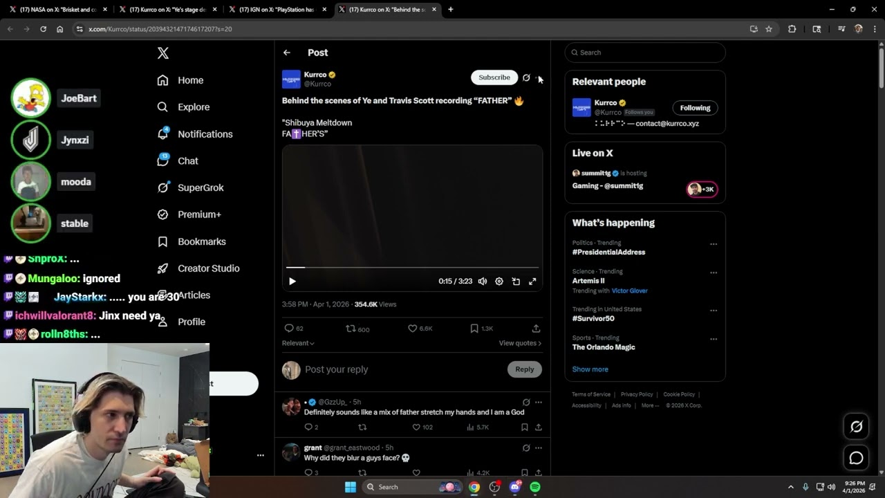 xQc пытается фармить ауры, одновременно вступая в разговор со стримерами.
