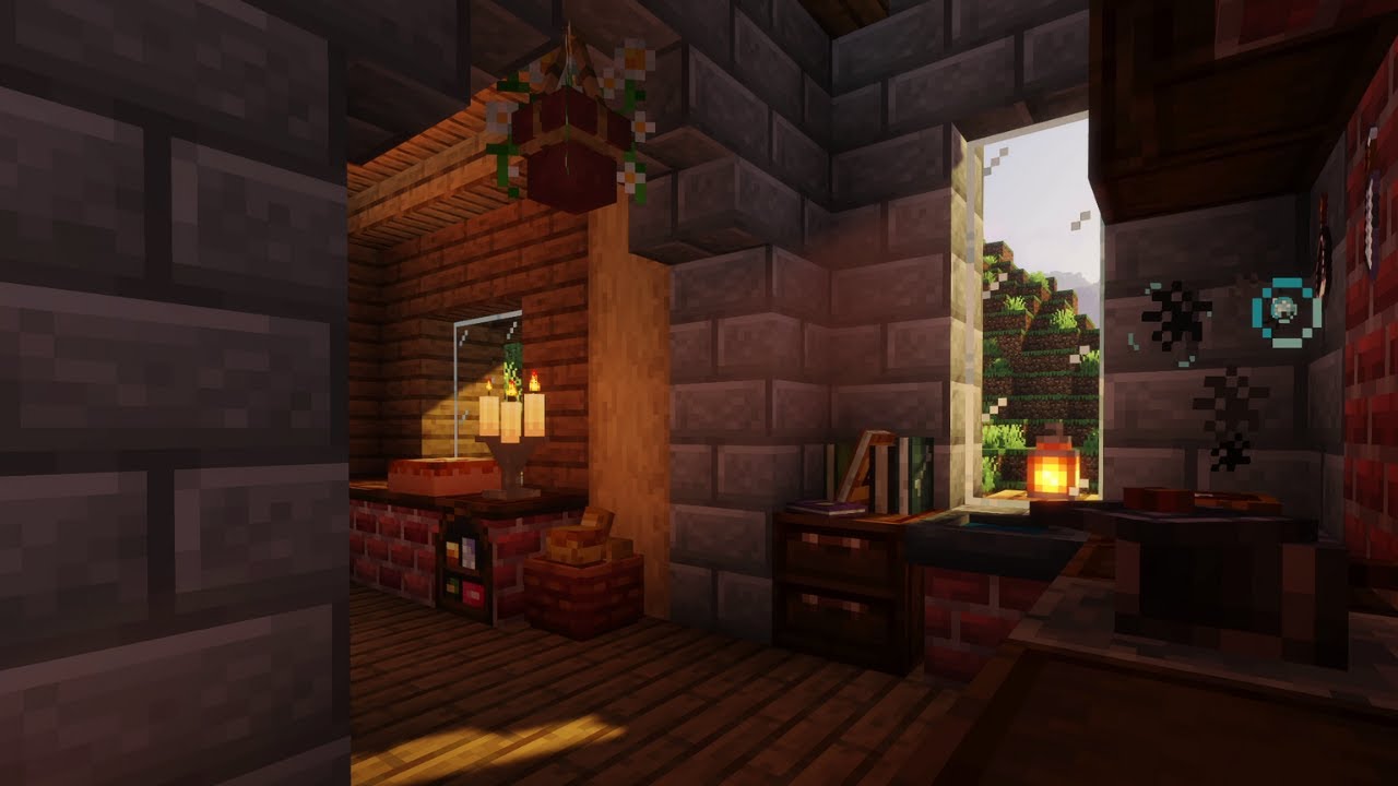 a cozy baker's house | minecraft ambience for sleep, study, focus 🧺🍓🧸