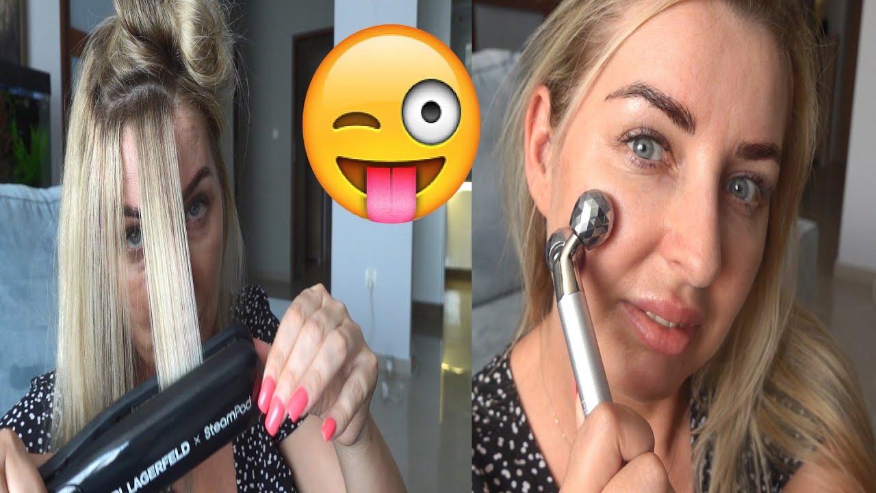 Testujemy prostownicę do włosów L’ORÉAL STEAMPOD parową oraz masażer 🙊  Vlog Kundzi :) odc. 27 🙊