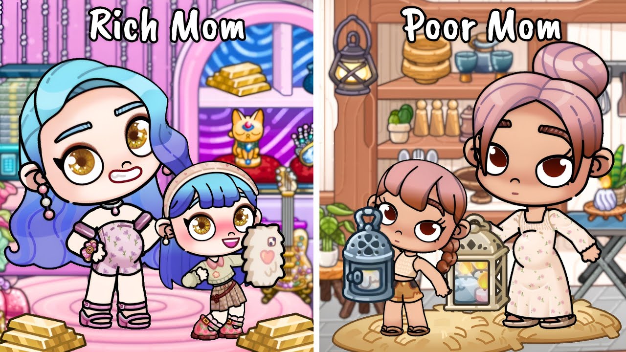 Rich Mom vs Poor Mom 🤑😮‍💨 | Avatar World Roleplay | Pazu 