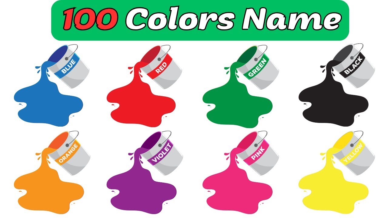 100 Colors Name in English | Colours Name Vocabulary with Pictures