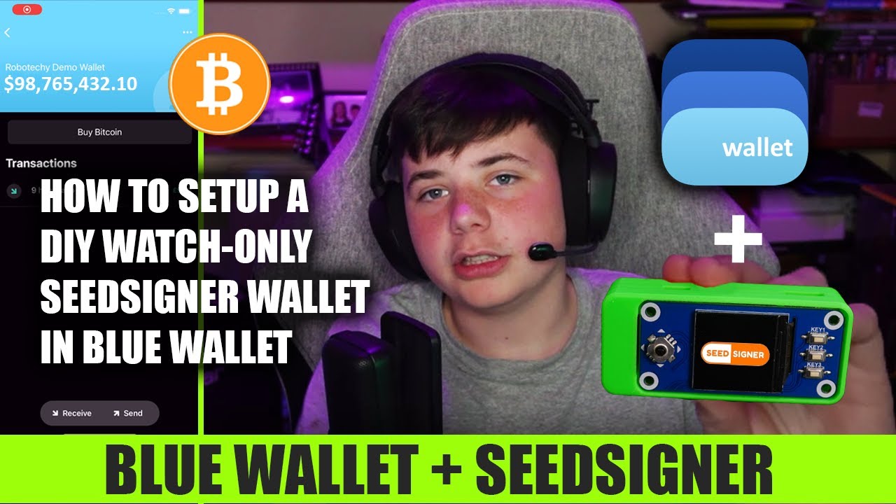 Blue Wallet + SeedSigner: Create, Import, Receive and Send from a Single-Sig Bitcoin Cold Wallet