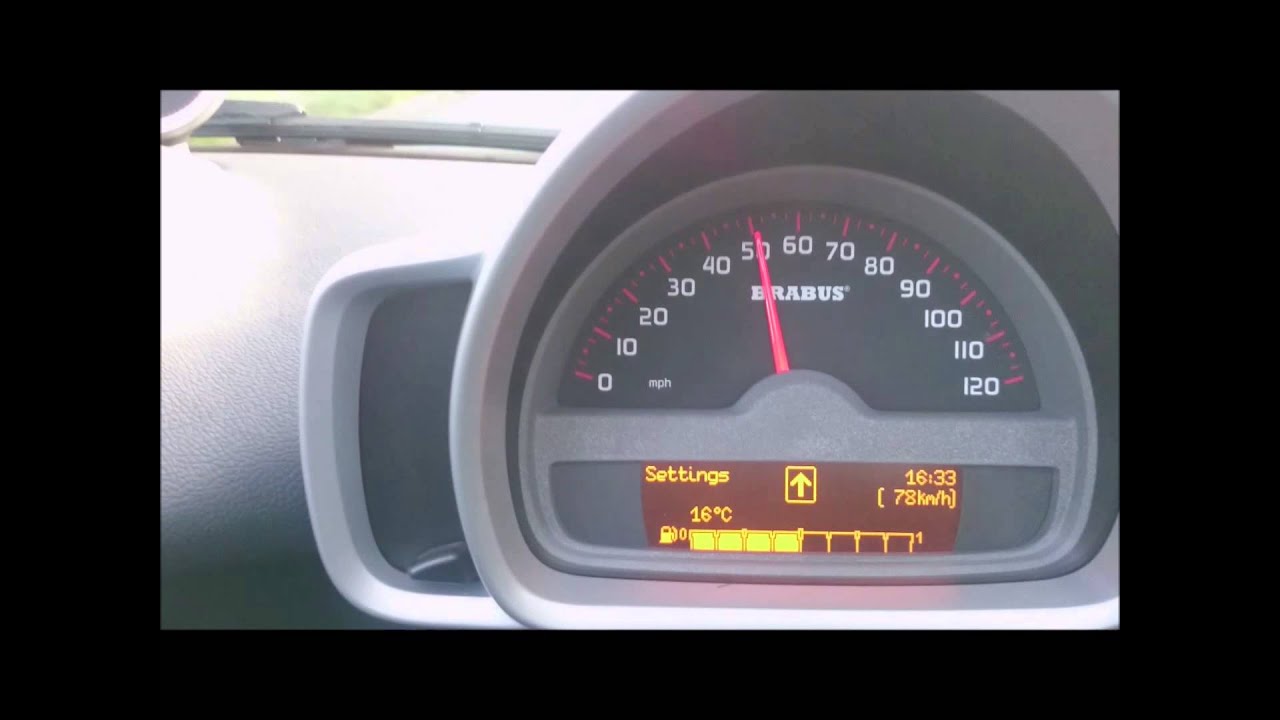 Brabus Smart car doing  0-60 mph, 0-100kmh acceleration