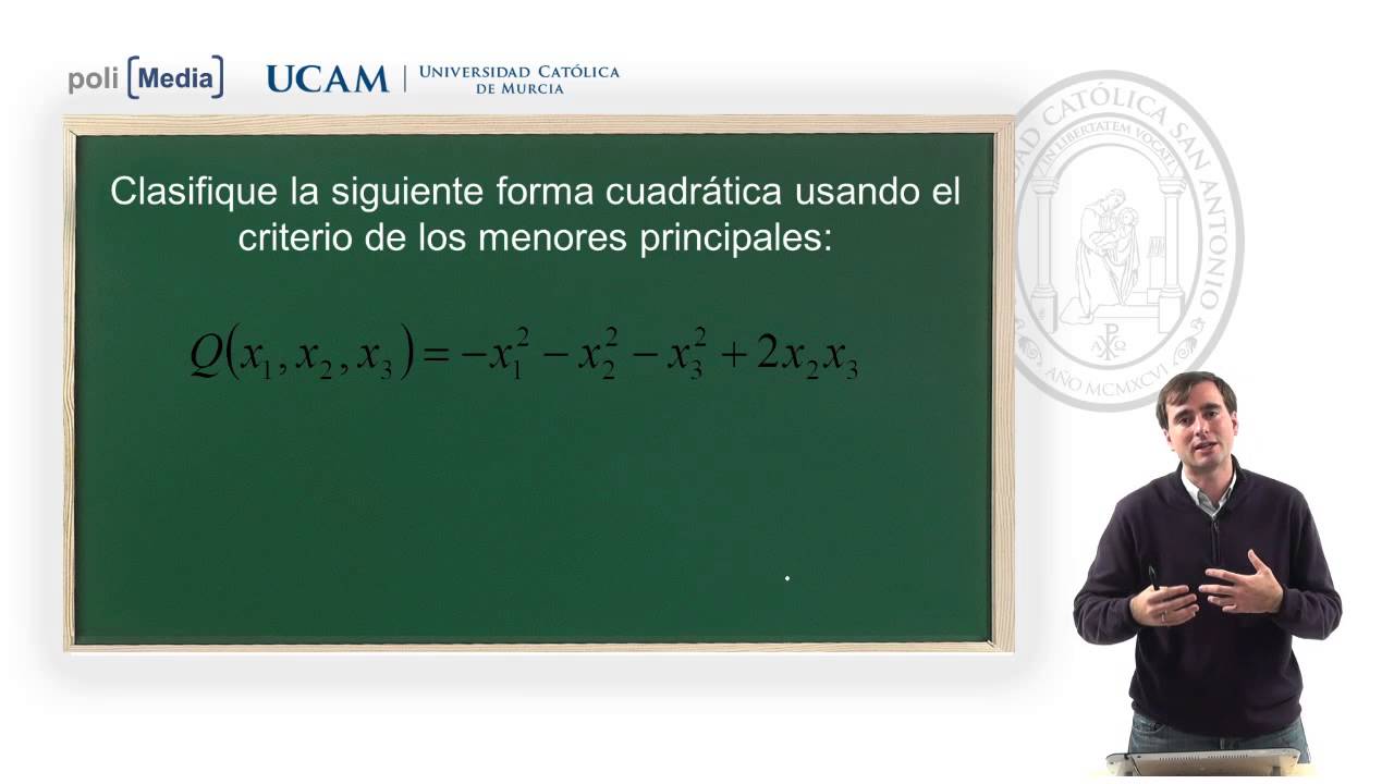 Matemáticas para la Empresa - Signo de una Forma Cuadratica: Menores Principales - Alfonso Rosa