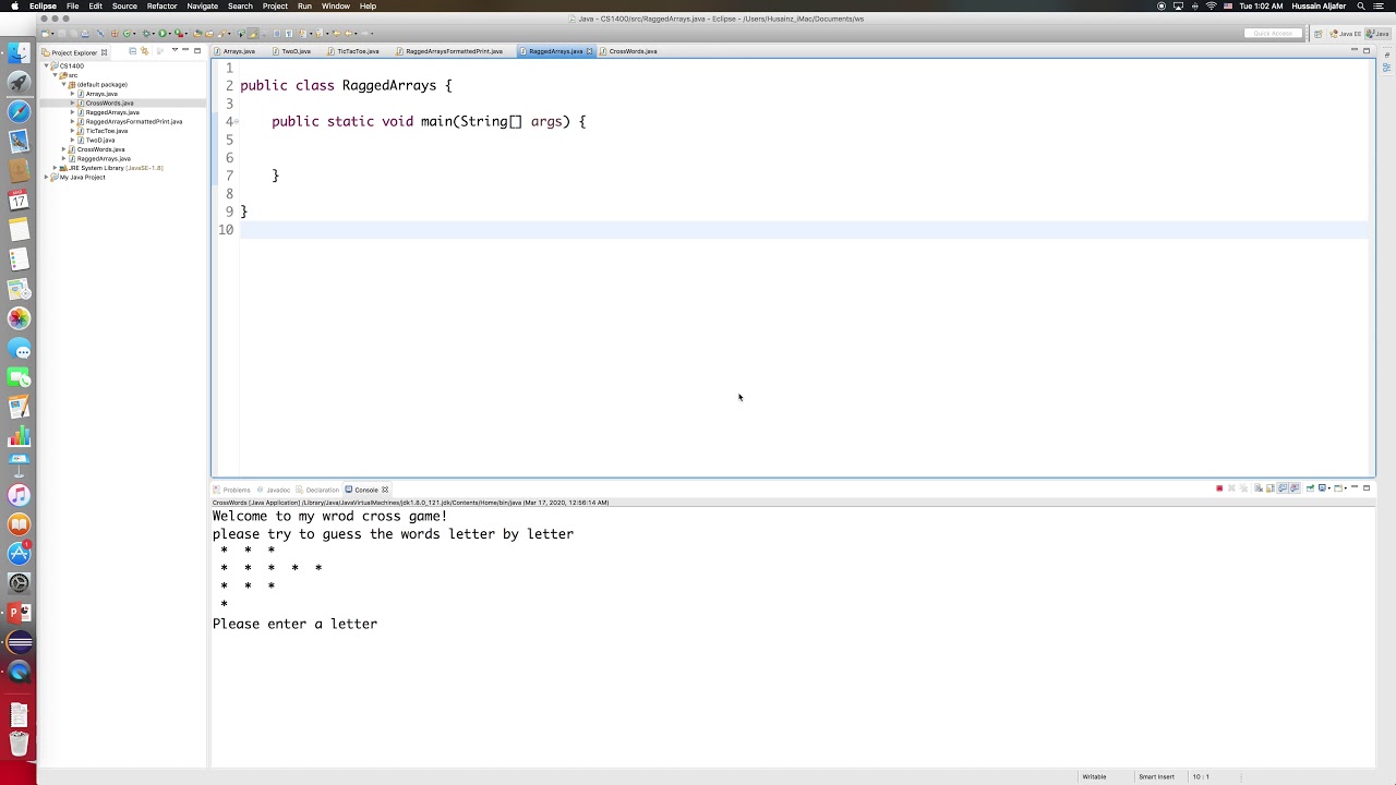 Java: Ragged Arrays