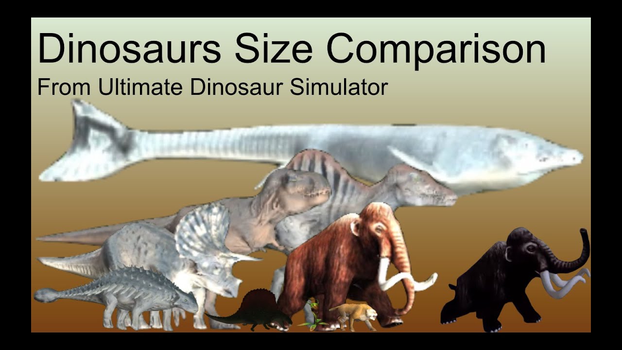 Dinosaurs Size Comparison From Ultimate Dinosaur Simulator
