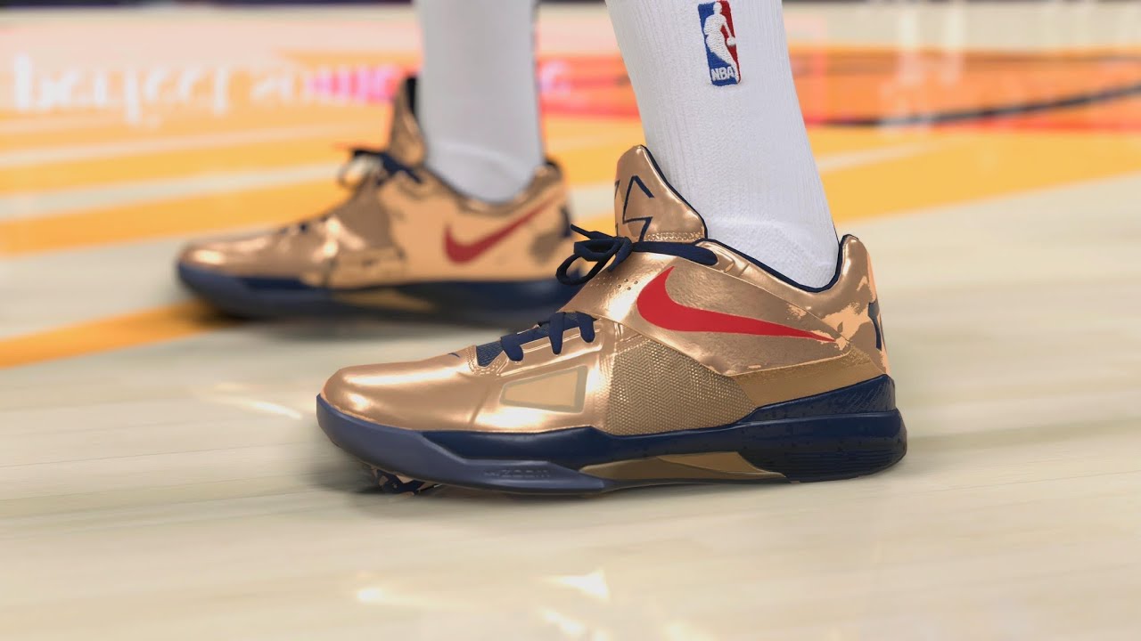 NBA 2K25 New Gen Shoe Creator Nike KD 4 Gold Medal
