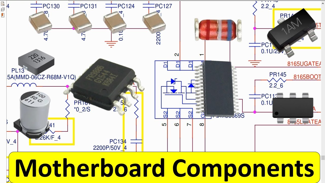 Learn laptop motherboard components with symbols