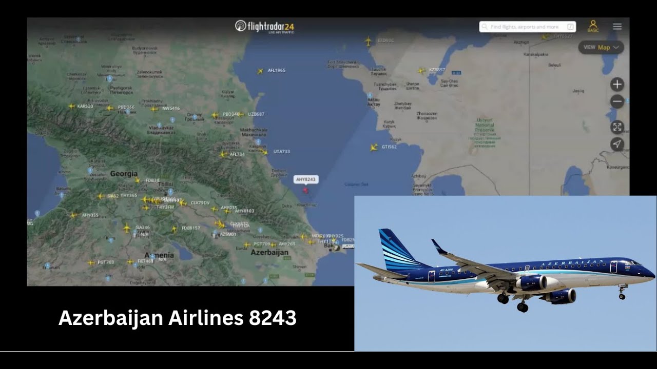 [Flightradar24 Playback] Azerbaijan Airlines Flight 8243 Accident