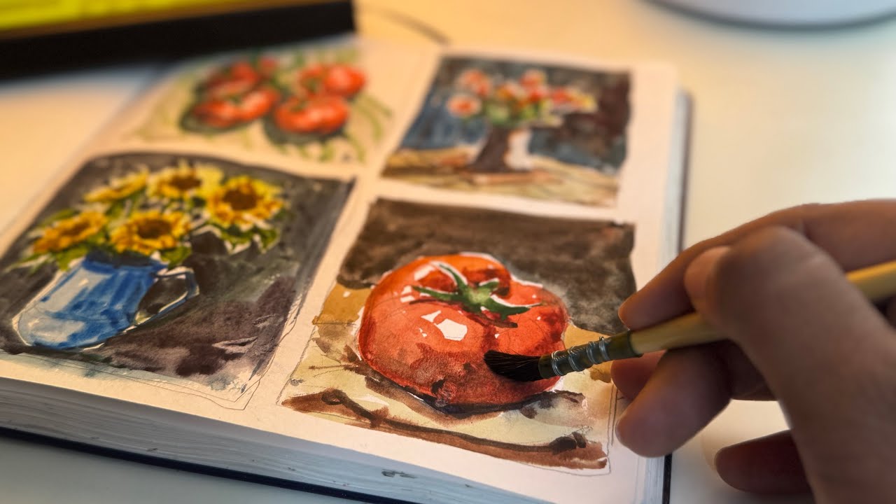Watercolour | tomato | tutorial | tiny