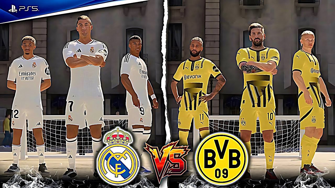 REAL MADRID vs DORTMUND l RONALDO, MESSI, HAALAND, NEYMAR, TRENT,MBAPPE ALL ASTARS | FC 25 VOLTA PS5