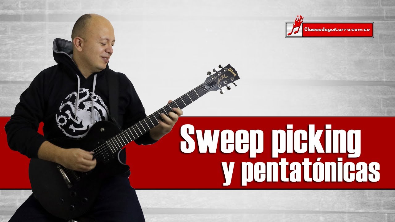 Ejercicio de sweep picking usando escalas pentatónicas
