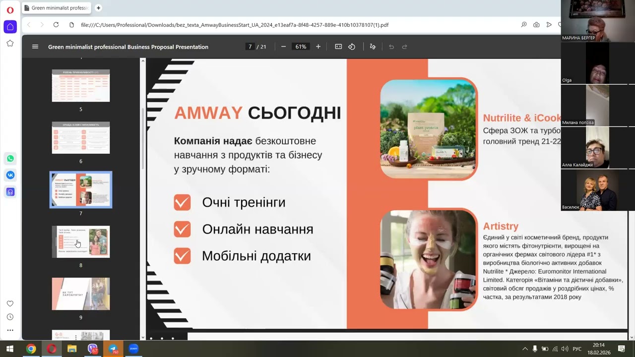  Бизнес-план компании Amway. Ирина Деревянченко.